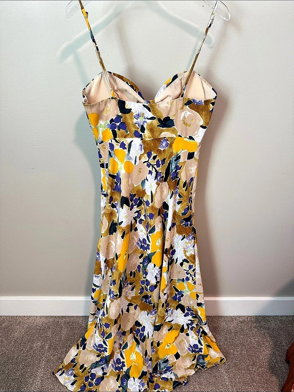Hello Molly Floral Maxi Dress in Yellow & Blue Size Small - Picture 2 of 5